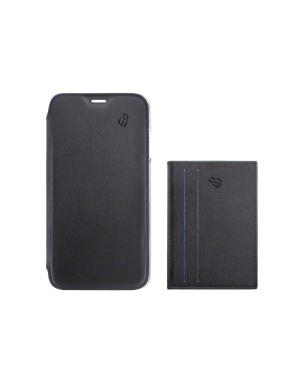 Folio crystal noir Beetlecase et porte carte iPhone SE