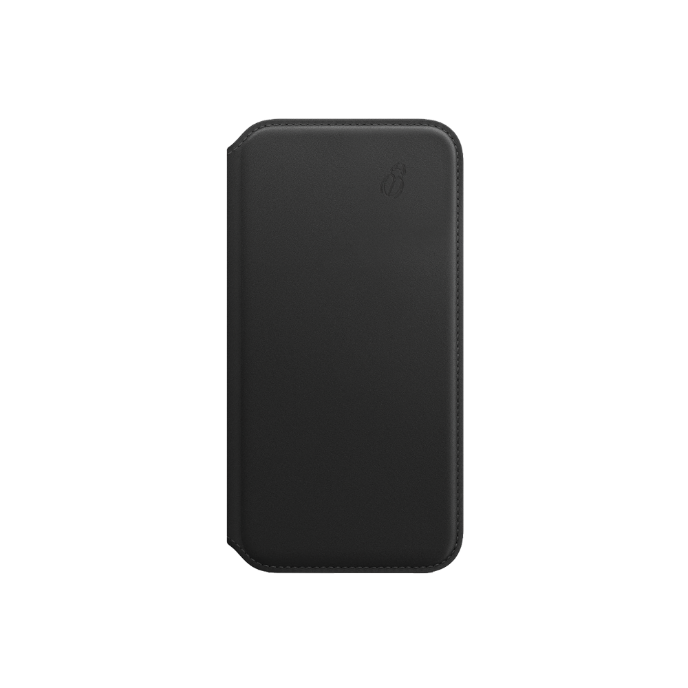 Folio cuir noir Beetlecase iPhone SE