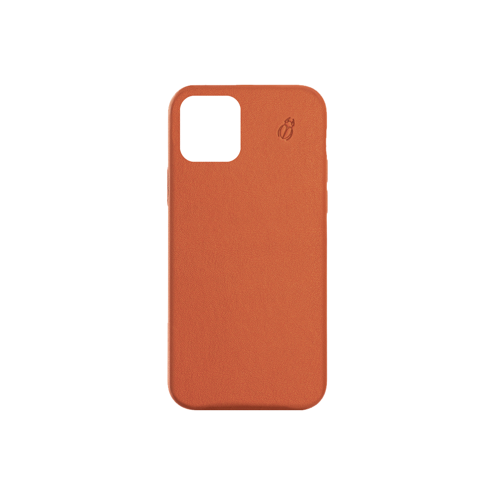 Coque cuir orange beetlecase iPhone 12