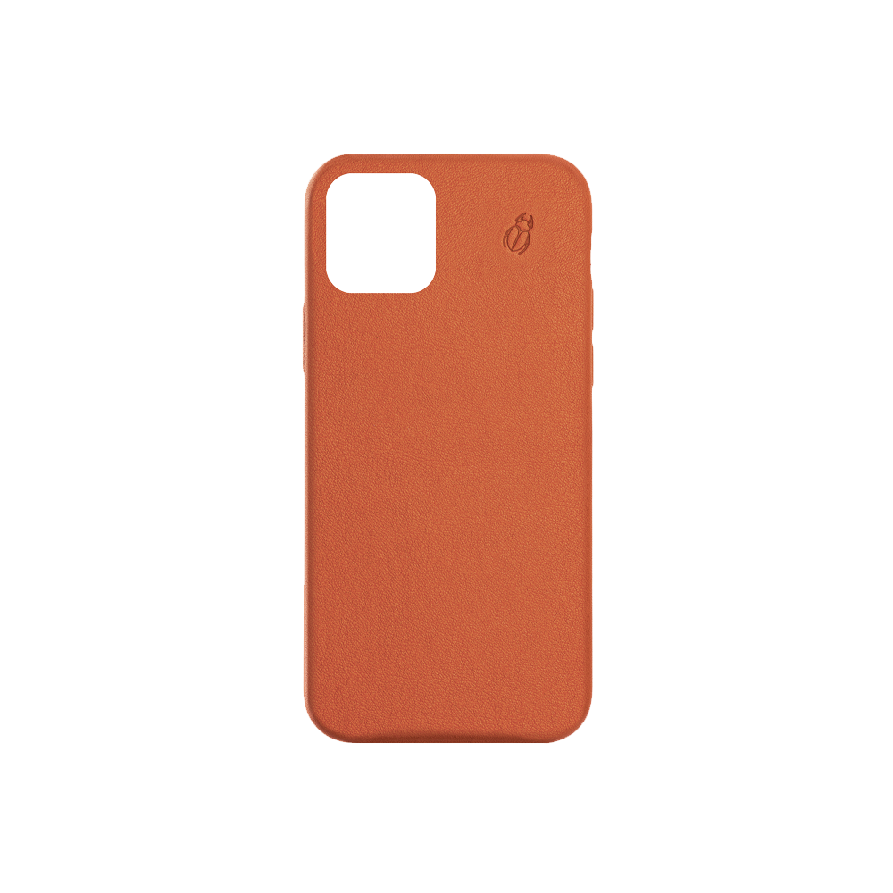 Coque cuir orange beetlecase iPhone 12 Max