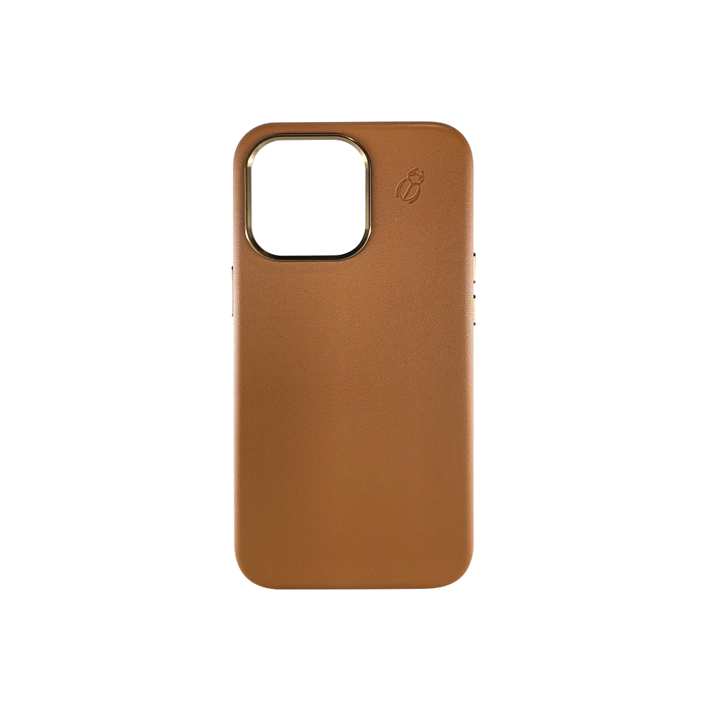 Coque cuir camel iPhone 13