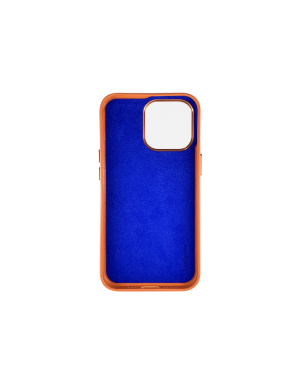 Coque cuir orange iPhone 13