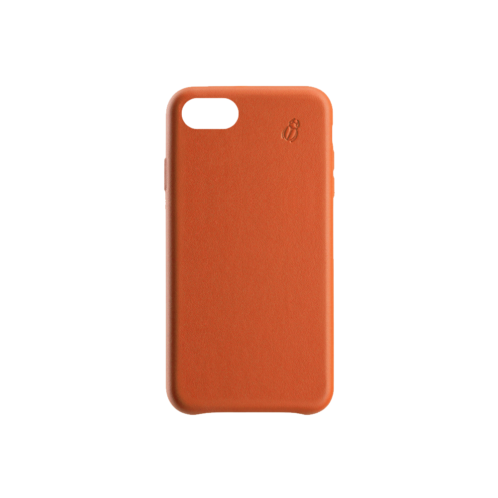 Coque cuir orange Beetlecase iPhone 6 / 7 / 8