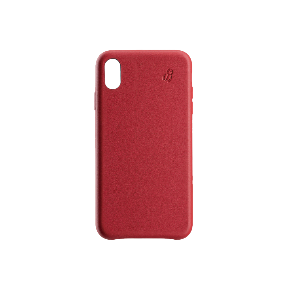 Coque cuir rouge Beetlecase iPhone Xs