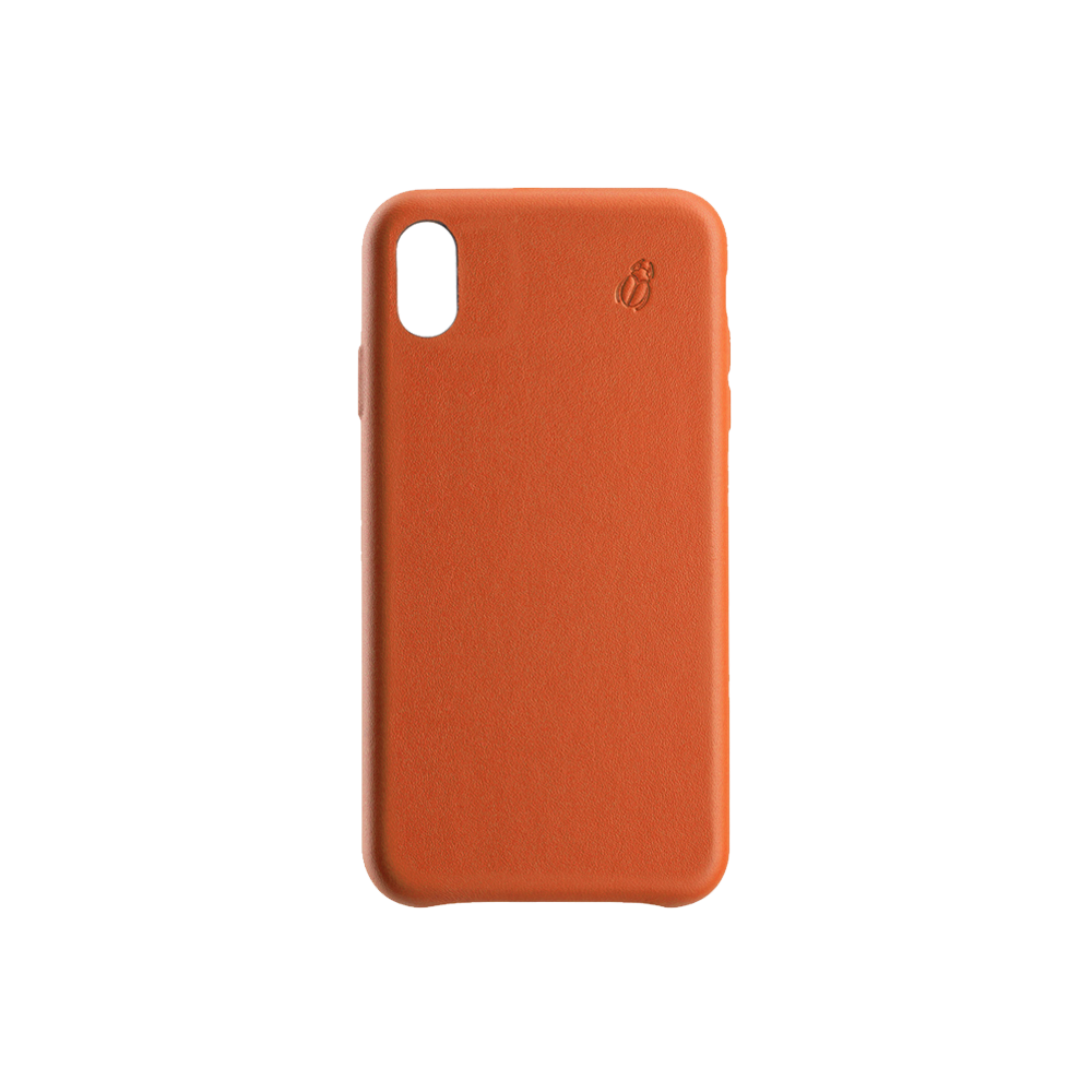 Coque cuir orange Beetlecase iPhone Xs