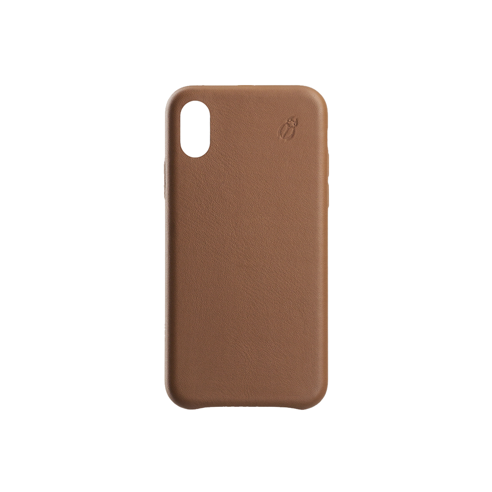 Coque cuir camel Beetlecase iPhone Xs