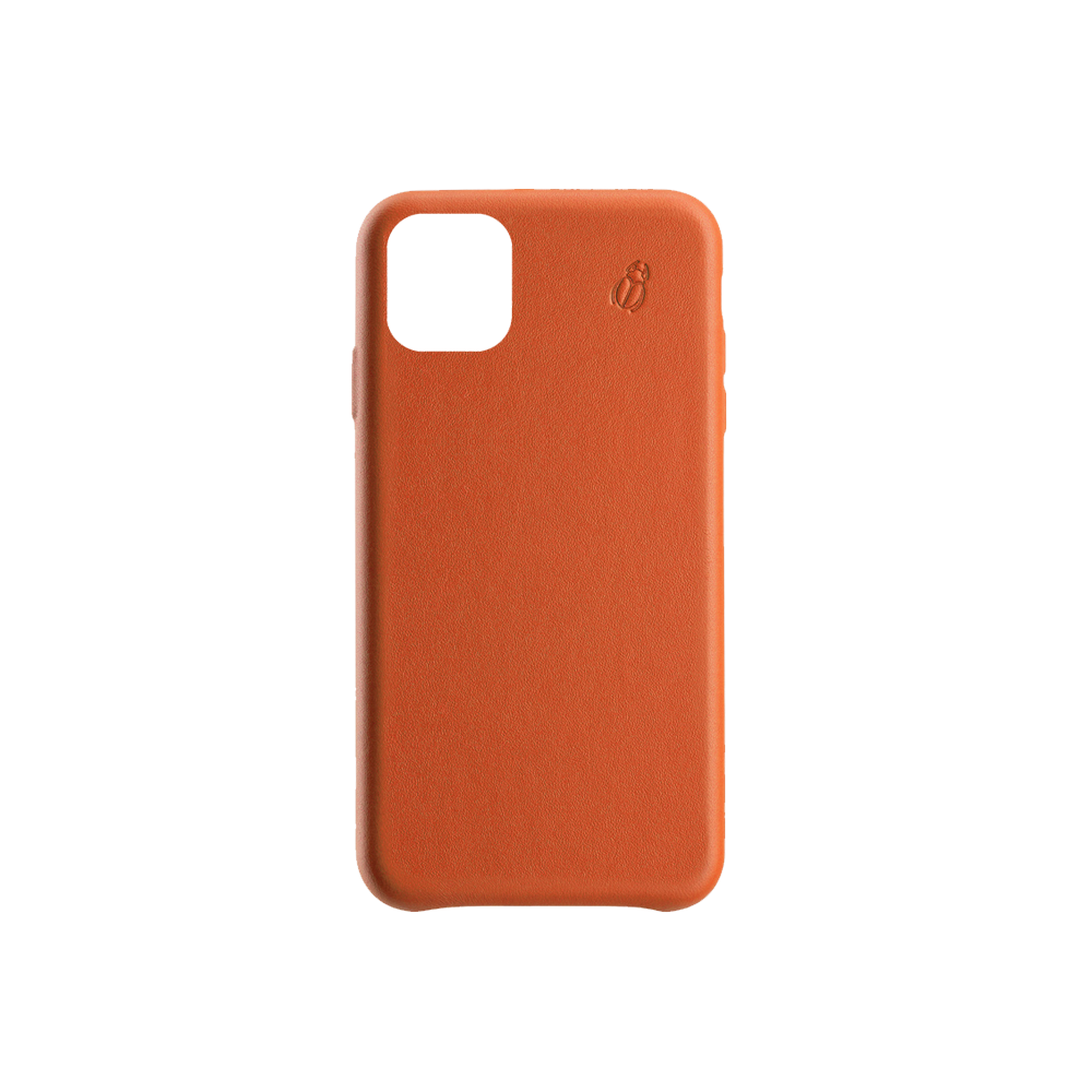 Coque cuir orange Beetlecase iPhone 11